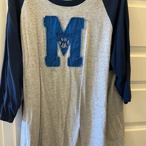 Memphis Tigers Blue and Gray Raglan Shirt